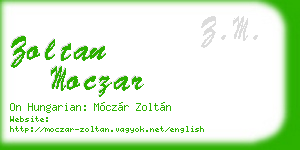 zoltan moczar business card